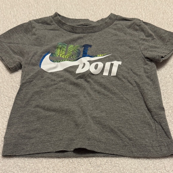 Nike Other - Nike Kids Gray Tee with Blue and Green Logo